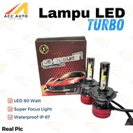 Turbo LED Lamp 80Watt 12/ 24V H11 H4 H7 HB3 HB4 H1 H16 H8 Plus Resistor