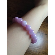 Kunzite purple and light pink stone bracelet with round beads 10.6 mm_Jade_PU 4u nature_love and lov
