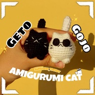 GANTUNGAN Gojo Satoru x Geto Suguru Cat Keychain Crochet Jujutsu Kaisen | Amigurumi cat keychain | G