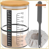 ROWANSG Sourdough Starter Jar Kit, Reusable Food Storage Sourdough Starter Container,  Glass Wide Mo