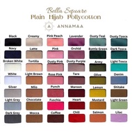 Part.1 ANNAMAA Segiempat Hijab Plain Bella Square Pollycotton Double Hycon Polos Kerudung Jilbab Hit