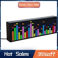 Color LED Music Spectrum Electronic Clock Voice-Activated Rhythm Light 1624RGB Pickup Atmosphere Level Indicator