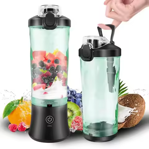 600ml Portable Mini Blender,USB Rechargeable Small Smoothie Blender,Large Capacity Travel Blender Po