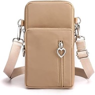 Women's Crossbody Mobile Phone Purse Cuff Bag (Khaki), Khaki, 19 x 10 x 6 cm/7.48 x 3.94 x 2.36 inch