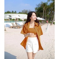 KEMEJA Today's Teenage Shirts Include Inner Kemben Free Casual Shirts Hem Basic Free Deep
