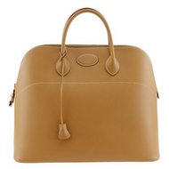 Pre-owned Hermès Bolide 45 Boston Bag, Ardennes, Made in France, 2006, Camel/Gold Hardware, A4 Size,