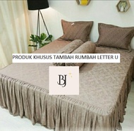 TENCEL Jacquard 80s - Tambah Rumbai Letter U / Rempel Sprei Dan Sarung Bantal Sutra Satin Organic