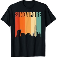 Men's cotton T-shirt Singapore Skyline T-Shirt Vintage T-shirt Fast Shipping 4XL , 5XL , 6XL