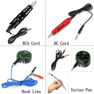 อุปกรณ์เครื่องสัก High Quality Tattoo Machine Clip Cord RCA/DC Plug For Tattoo Power Supply Pedal Hook Line Audio Cable Permanent Makeup Accessory