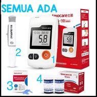 Sinocare Meter Ujian Kencing Manis Blood Glucose test kit meter 50pcs