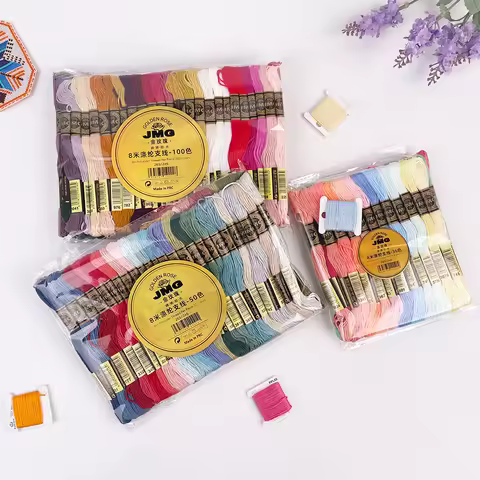 JMG 36 colors 50 colors 100 colors 8m polyester embroidery threads floss sewing threads for cross sa
