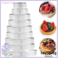 LAYOR1 Tartlet Molds Decorating Tool Perforated Stainless Steel Tart Ring