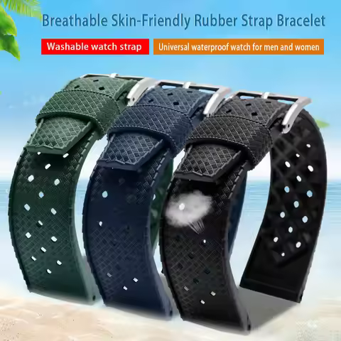 Premium Grade Fluororubber Tropic Watch Strap 20mm 22mm For Seiko SRP777J1 New FKM Watch Bands For M