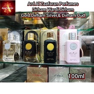 Ard Al Zaafaran Perfumes Dirham Wardi,Dirham Gold,Dirham Silver,& Dirham Oud |Elegant Collection For