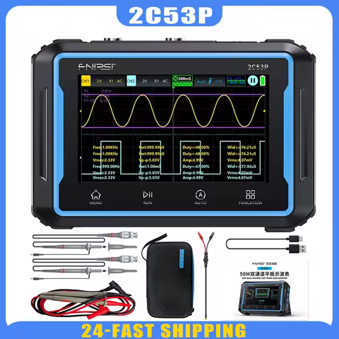FNIRSI New Portable Touch Screen Digital Oscilloscope+Multimeter+Signal Generator 3in1 Dual Channel 