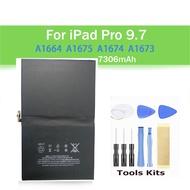 100%ต้นฉบับiPad Pro 9.7แบตเตอรี่ ใช้ได้กับ A1664 A1675 A1674 A1673แทนที่7306mAhรับประกันคุณภาพ 6 เดื