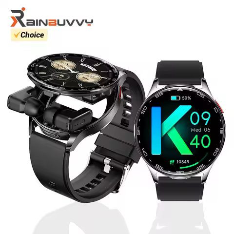 Rainbuvvy T97 TWS Smart Watch Build-in Earbuds 1.39inch 3 IN 1 Wireless Earphones Blutooth Call Smar