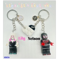 Personalized Paired  Love Heart & Letters Keychain Couple Backpack Hanging Gift（111+112）