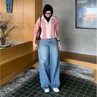 LULU Jeans Latest Korean culottes jeans high waist lightbiru - Baggy Jeans - baggy baggy