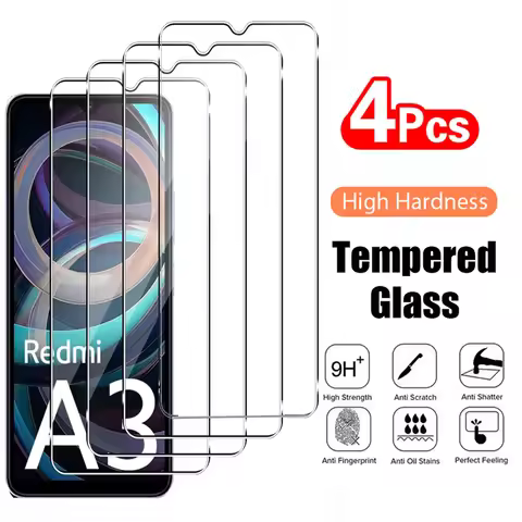 4PCS Tempered Glass for Xiaomi Redmi A3X A3 A2 A1 Plus Protective Transparent Screen Protector Film 