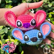 STITCH & ANGEL Amigurumi Crochet Keychain / Disney Bag Charm / Lilo and Stitch Couple Plush Doll