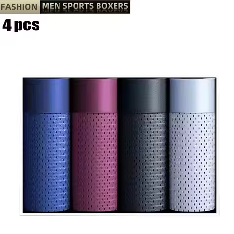 4Pcs/Lot Ice Silk Men's Boxer Pantie Underpant plus Size 4XL Shorts Breathable Underwear Men's Panti