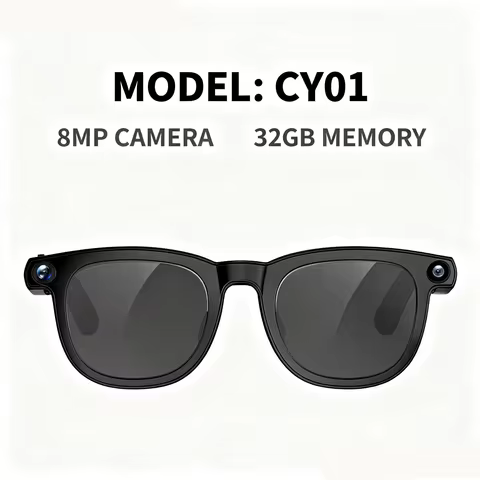 Smart Glasses CY01 8MP Camera 32GB Memory Bluetooth Calls ChatGPT DeepSeek Apps Voice Wake Music Pla