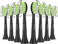 Toothbrush Replacement Heads for Philips Sonicare DiamondClean C2 W G2 Control Gum Health 4100 5100 Simply Clean 1 2 Series Electric Brush Head, 8 Pcs Black