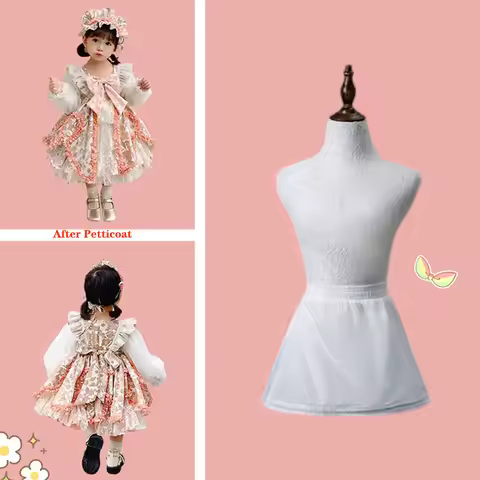 Lolita Ballet Flower Girls Petticoat Underskirt Cosplay Party Short Dress Jupon Enfant Tutu Skirt En