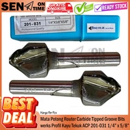 MATA Benz Werkz Wood Profile Router Cutting Bit Acp Hpl 201-031 1/4+3 X 5/8" X 5/8Bu Carbide Tipped 