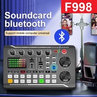 F998 Soundcard Sound Card Microphone Audio Broadcast Interface Mixer Original