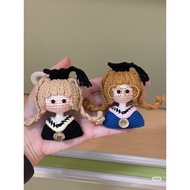T Trendy Hot Sale DIY Finished Product Hand-Knitted Wool Doll Pendant Keychain Gift for Friends Girl