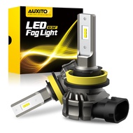 AUXITO 2ชิ้นหลอดไฟ LED ไฟตัดหมอก H11หลอด6000ลูเมน3000K สีเหลืองอำพัน300% ความสว่าง CSP H16 LED ไฟตัดหมอกอะไหล่สำหรับรถยนต์