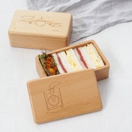 Buna 天然木質便當盒 450ml 便當便當盒兒童禮物禮物日本