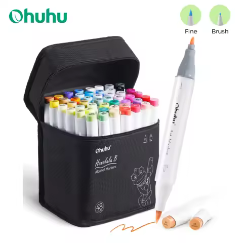 Ohuhu Honolulu B Marker Pen Set Color Markers Alcohol Art Markers Refillable Dual Tips Sketching Dra