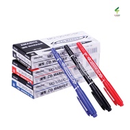 ⚫🔵🔴 ปากกาเขียนซองไปรษณีย์ ⚫🔵🔴ปากกากันน้ำ 2 หัว ปากกาMarker CD Marker ปากกาเขียนCD permanent ปากกา ปา