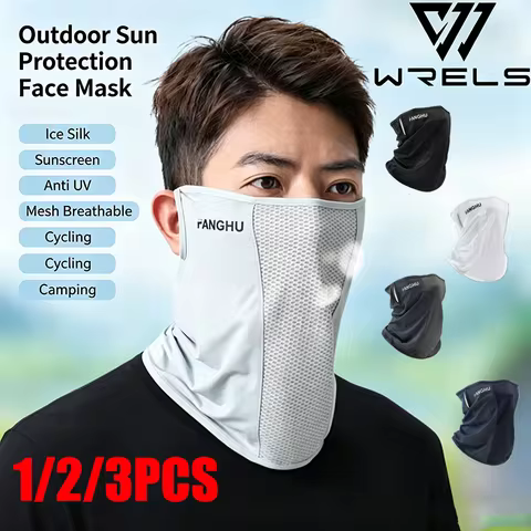 1/2/3PCS Outdoor Sun Protection Face Mask Ice Silk Sunscreen Cycling Face Cover Scarf Anti UV Mesh B