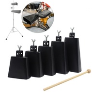 4 / 5 / 6 / 7 / 8 Inch Metal Cowbells Cow Bell with Drumstick for Drum Set Accessorys