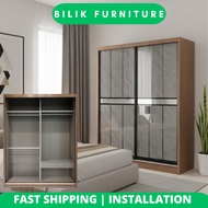 Bilik Furniture- Wardrobe |5ft x 7ft Wardrobe | Almari |Sliding Wardrobe | Half Mirror