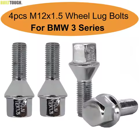 4X Car Wheel Bolts Lug Nuts Stud 26mm M12x1.5 17mm Hex For BMW 3 Series E21 E30 E36 E46 E90 E91 E92 