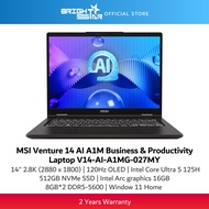 MSI Venture 14 AI A1MG 027 (14" 2.8K OLED 120Hz/U5-125H/16GB DDR5/512GB SSD/Intel Arc/Win11/Ms Offic