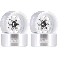 INJORA 1.0 Beadlock Wheel Stamped Steel Beadlock Deep Dish 1.0" Wheels for Axial SCX24 Gladiator Dea