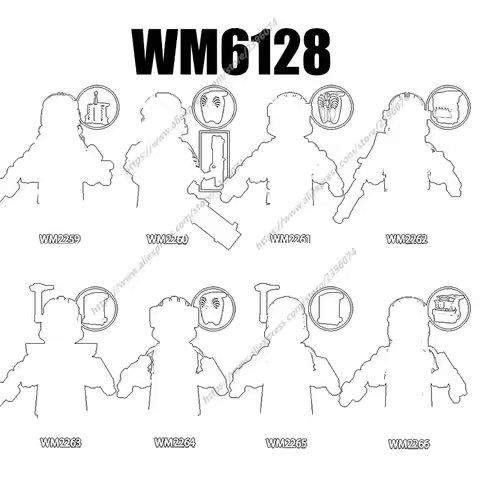 Action Figures Movie Building Blocks Bricks WM6128 WM2259 WM2260 WM2261 WM2262 WM2263 WM2264 WM2265 