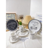 Cafe de Paris Series/ Korean Style Aesthetic Plate Vintage Plate Korean Plate Aesthetic Korean Plate