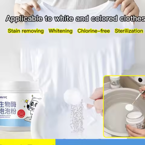 Active Oxygen Bubble Powder Household Biological Enzyme Washing Powder Strong Stain Removal Oil Hand