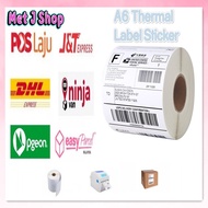 LOCAL STOCK* 500pcs A6 Label Sticker A6 Waybill Sticker For Thermal Printer 热敏标签 Kertas Waybill