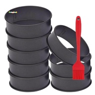 8 Pack Stainless Steel English Muffin Rings 4 Inch Crumpet Rings Nonstick Pastry Ring Mold,Egg Rings