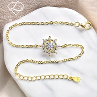 ［Real Moissanite］Can Pass Diamond Test 14K Gold Golden Snowflake Bracelet MBG020 Moissanite Bracelet