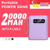 20W PD powerbank 20000mah With built in cable portable charger Mini power bank fast charge iphone Android battery