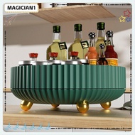 MAGICIAN1 Cupboard Organizer, 24/28cm Plastics Turntable,  Multifunction Non-slip Rotating Condiment Holder